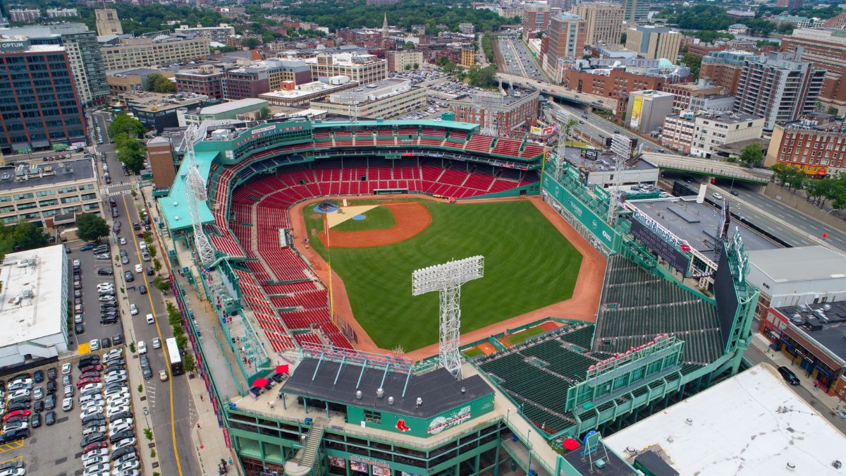 Fenway Park in Boston seen from above