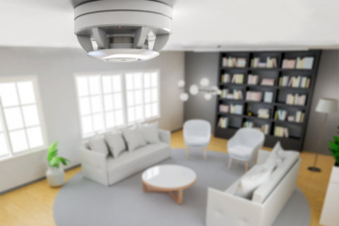 Carbon monoxide alarm in living room