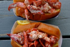 Arnold's Lobster & Clam Bar - Eastham- classic lobster roll served with lemon