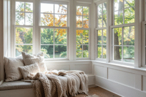 Cozy reading nook in home