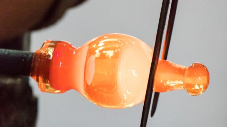 Glass making demonstration at Sandwich Glass Museum, Cape Cod