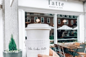 Tatte Bakery and Cafe in Boston, MA external photo of hot beverage