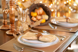 Restaurants serving Thanksgiving Dinner Table setup