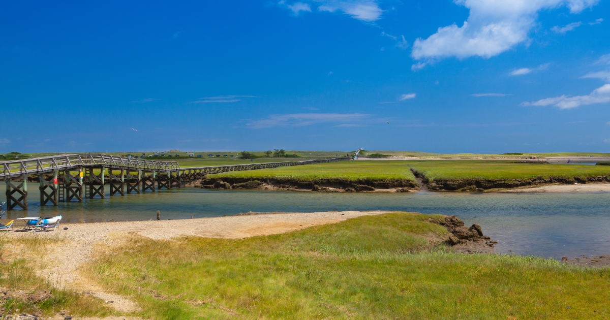 Upper Cape walking trails marsh and coastal path include Sandwich Boardwalk